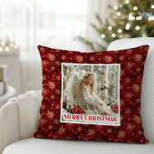 Soft Victorian Angel Art Red and Gold Gift Pillow クッション