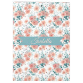Soft Vintage Spring Pink Floral Personalized クリップボード (裏面)