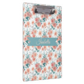 Soft Vintage Spring Pink Floral Personalized クリップボード (右)