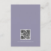 Soft Violet ミニマル Leaf QRコードの結婚詳細 エンクロージャーカード (裏面)
