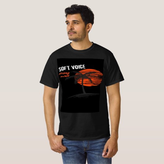 Soft Voice sunset Silhouette Tee – Minimal  Tシャツ (正面フル)