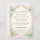 Soft & Warm Doves Pastel Wedding 招待状 (正面)