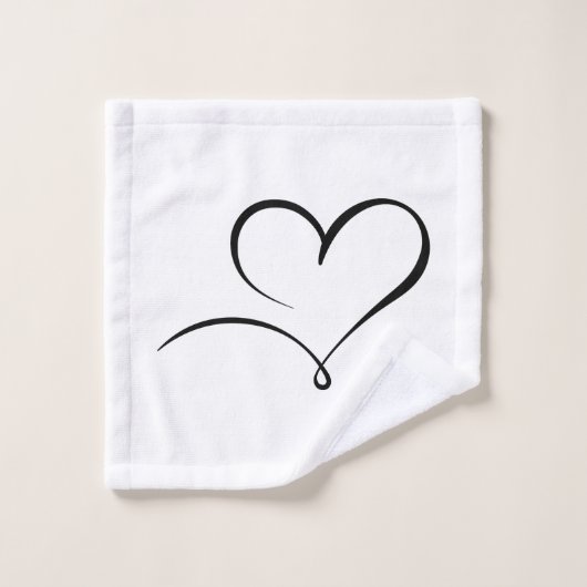 Soft Wash Cloth with Stylish Heart Mark Design ウォッシュタオル (ウォッシュタオル)