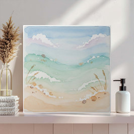 Soft Watercolor Beach Scene ID1207 タイル