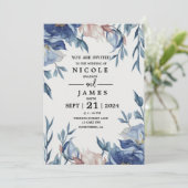 Soft Watercolor Blue Floral 招待状 (スタンド正面)
