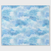 Soft Watercolor Blue Mist Sky Abstract Pattern ラッピングペーパー (フラット)