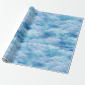 Soft Watercolor Blue Mist Sky Abstract Pattern ラッピングペーパー (アンロールド)