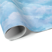 Soft Watercolor Blue Mist Sky Abstract Pattern ラッピングペーパー (ロールコーナー)