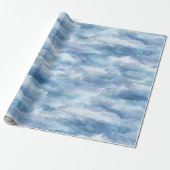 Soft Watercolor Blue Mist Sky Abstract Pattern ラッピングペーパー (アンロールド)
