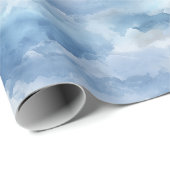 Soft Watercolor Blue Mist Sky Abstract Pattern ラッピングペーパー (ロールコーナー)