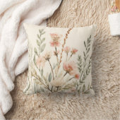Soft Watercolor Botanical Floral Cushion クッション (ブランケット)