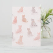 Soft Watercolor Cat Pattern Invitation 招待状 (スタンド正面)