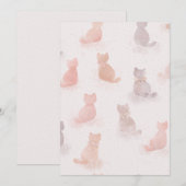 Soft Watercolor Cat Pattern Invitation 招待状 (正面/裏面)