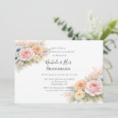 Soft Watercolor Floral Bridesmaids Luncheon 招待状 (スタンド正面)