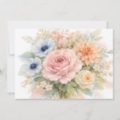 Soft Watercolor Floral Bridesmaids Luncheon 招待状 (裏面)