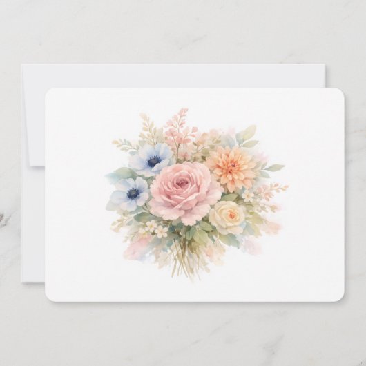 Soft Watercolor Floral Couples Shower 招待状 (裏面)