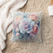 Soft Watercolor Floral Decorative クッション (ブランケット)