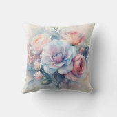 Soft Watercolor Floral Decorative クッション (裏面)