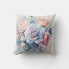 Soft Watercolor Floral Decorative クッション