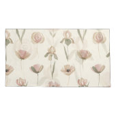 Soft Watercolor Floral King Pillowcase Pair 枕カバー (裏面-左)
