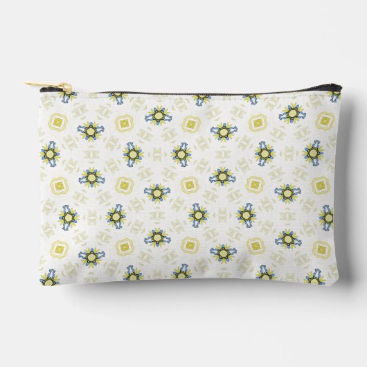 Soft Watercolor Floral Tile Pattern アクセサリーポーチ (正面)