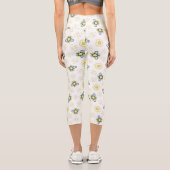 Soft Watercolor Floral Tile Pattern カプリレギンス (裏面)