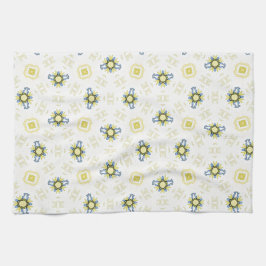 Soft Watercolor Floral Tile Pattern キッチンタオル
