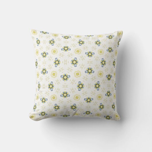 Soft Watercolor Floral Tile Pattern クッション (正面)