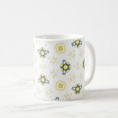 Soft Watercolor Floral Tile Pattern コーヒーマグカップ (正面右)