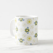Soft Watercolor Floral Tile Pattern コーヒーマグカップ (正面左)