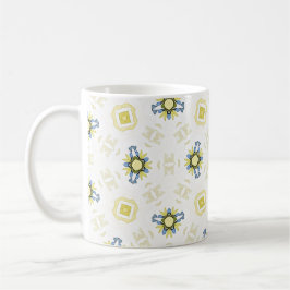 Soft Watercolor Floral Tile Pattern コーヒーマグカップ