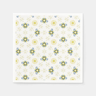 Soft Watercolor Floral Tile Pattern スタンダードカクテルナプキン