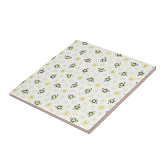 Soft Watercolor Floral Tile Pattern タイル (側面)