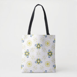 Soft Watercolor Floral Tile Pattern トートバッグ
