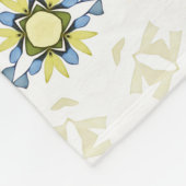Soft Watercolor Floral Tile Pattern フリースブランケット (角)