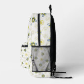 Soft Watercolor Floral Tile Pattern プリントバックパック (右)
