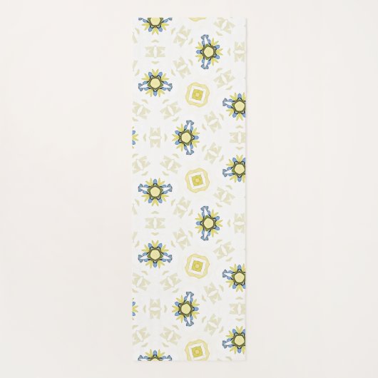 Soft Watercolor Floral Tile Pattern ヨガマット (裏面)