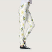 Soft Watercolor Floral Tile Pattern レギンス (右)