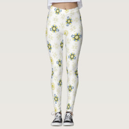 Soft Watercolor Floral Tile Pattern レギンス