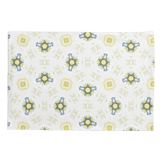 Soft Watercolor Floral Tile Pattern 枕カバー (裏面)