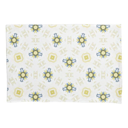 Soft Watercolor Floral Tile Pattern 枕カバー (正面)