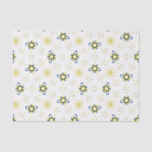 Soft Watercolor Floral Tile Pattern 薄葉紙 (正面)