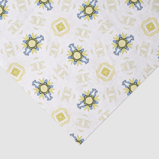 Soft Watercolor Floral Tile Pattern 薄葉紙 (詳細)