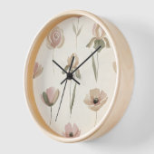 Soft Watercolor Floral Wall Clock 壁時計 (傾斜)