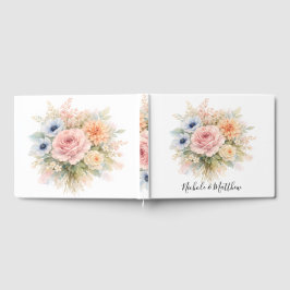 Soft Watercolor Floral Wedding ゲストブック