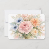 Soft Watercolor Floral Wedding サンキューカード (裏面)