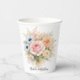 Soft Watercolor Floral Wedding 紙コップ