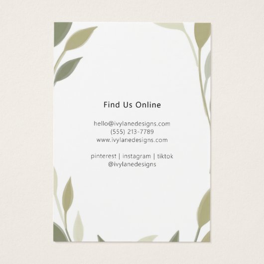 Soft Watercolor Foliage Paintbrush Print (裏面)