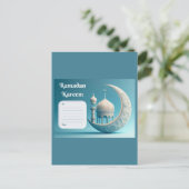 Soft Watercolor Mosque Ramadan Serenity ポストカード (スタンド正面)