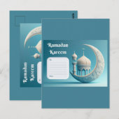 Soft Watercolor Mosque Ramadan Serenity ポストカード (正面/裏面)